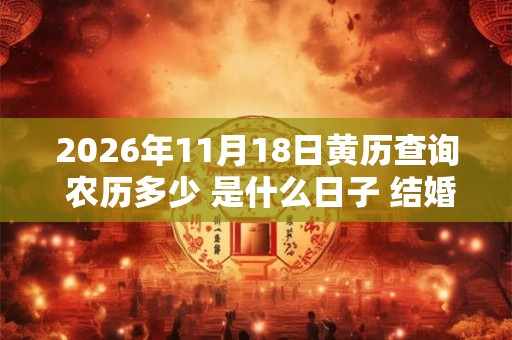 2026年11月18日黄历查询 农历多少 是什么日子 结婚吉时