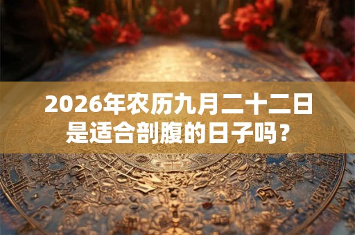 2026年农历九月二十二日是适合剖腹的日子吗？