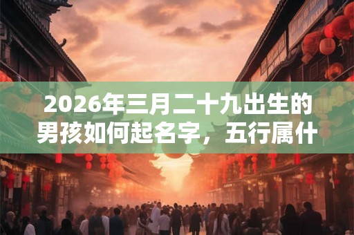 2026年三月二十九出生的男孩如何起名字，五行属什么