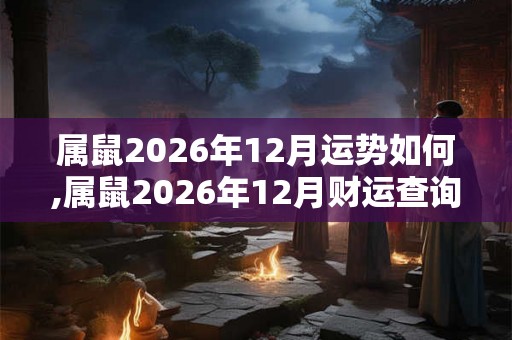 属鼠2026年12月运势如何,属鼠2026年12月财运查询