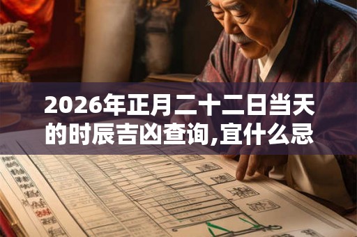 2026年正月二十二日当天的时辰吉凶查询,宜什么忌什么