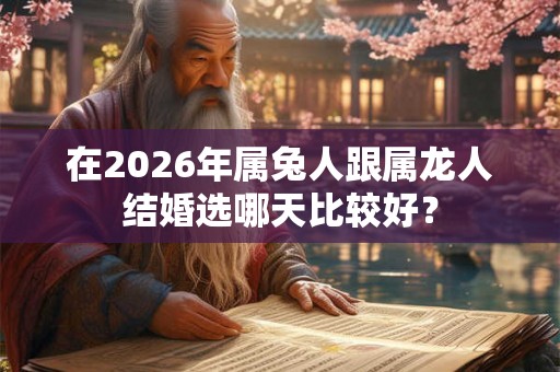 在2026年属兔人跟属龙人结婚选哪天比较好？