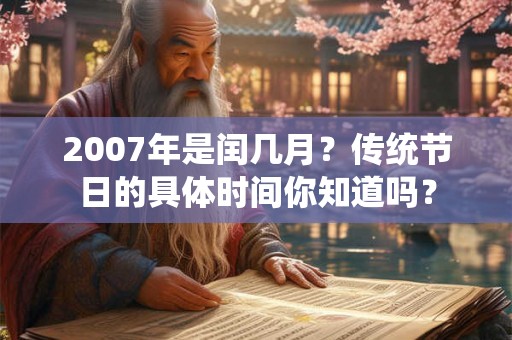 2007年是闰几月？传统节日的具体时间你知道吗？