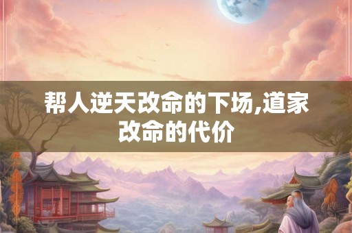 帮人逆天改命的下场,道家改命的代价
