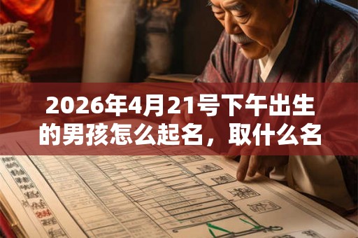 2026年4月21号下午出生的男孩怎么起名，取什么名字吉祥？