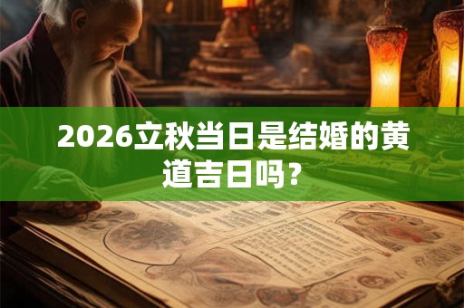 2026立秋当日是结婚的黄道吉日吗？
