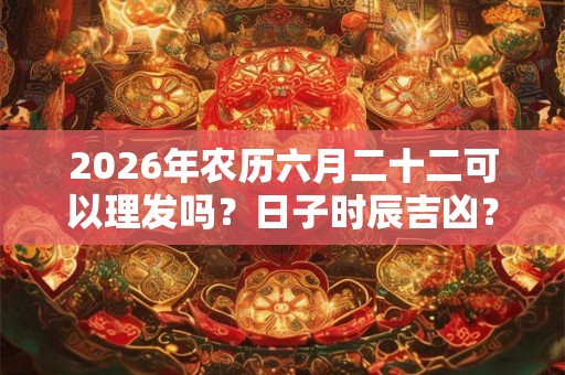 2026年农历六月二十二可以理发吗？日子时辰吉凶？
