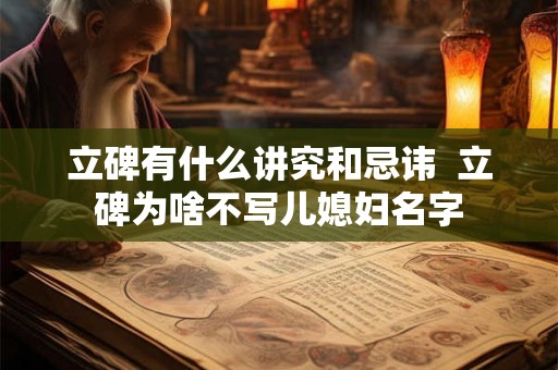 立碑有什么讲究和忌讳  立碑为啥不写儿媳妇名字