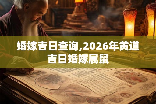 婚嫁吉日查询,2026年黄道吉日婚嫁属鼠