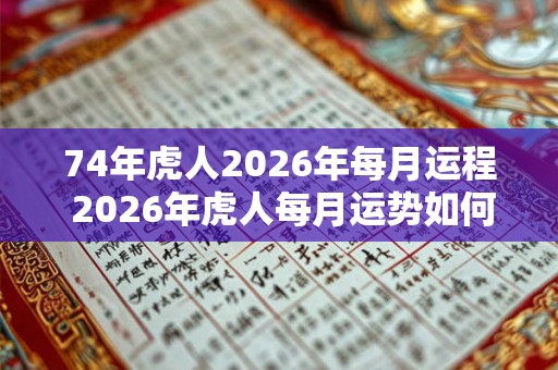 74年虎人2026年每月运程 2026年虎人每月运势如何