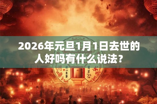 2026年元旦1月1日去世的人好吗有什么说法？