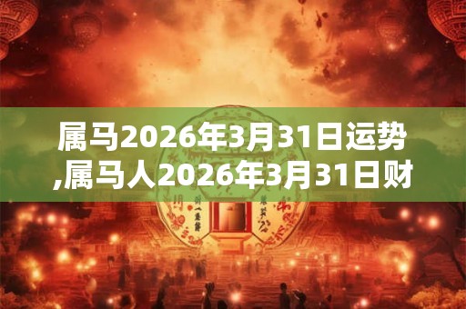 属马2026年3月31日运势,属马人2026年3月31日财运,生肖马2026年3月31日运势