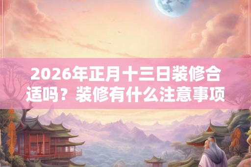 2026年正月十三日装修合适吗？装修有什么注意事项？