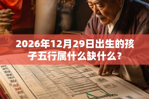 2026年12月29日出生的孩子五行属什么缺什么? 2026年12月29日出生的孩子五行属什么缺什么?