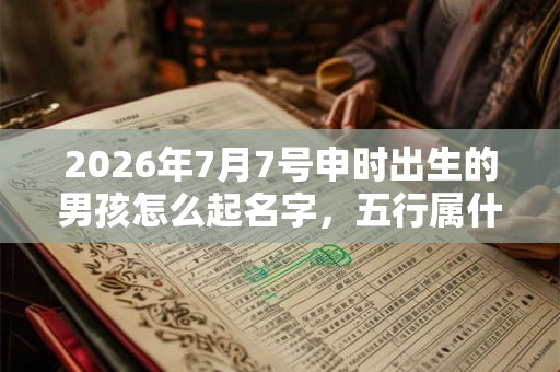 2026年7月7号申时出生的男孩怎么起名字，五行属什么