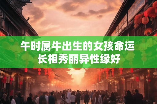 午时属牛出生的女孩命运 长相秀丽异性缘好 午时属牛出生的女孩命运 长相秀丽异性缘好