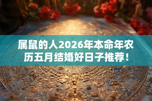 属鼠的人2026年本命年农历五月结婚好日子推荐! 属鼠的人2026年本命年农历五月结婚好日子推荐!
