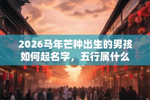 2026马年芒种出生的男孩如何起名字，五行属什么