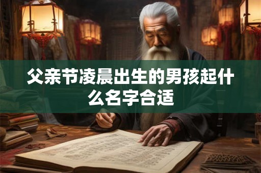 父亲节凌晨出生的男孩起什么名字合适