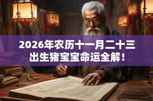 2026年农历十一月二十三出生猪宝宝命运全解！
