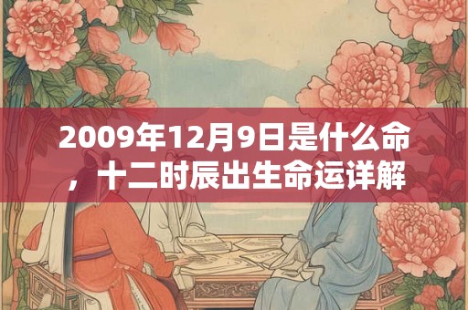 2009年12月9日是什么命，十二时辰出生命运详解