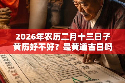 2026年农历二月十三日子黄历好不好？是黄道吉日吗？