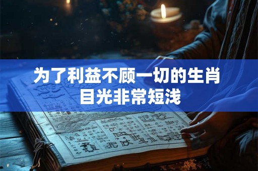 为了利益不顾一切的生肖 目光非常短浅 为了利益不顾一切的生肖 目光非常短浅