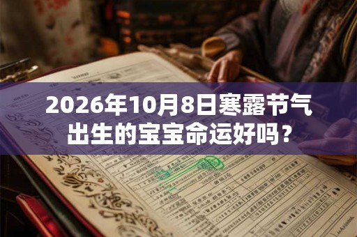 2026年10月8日寒露节气出生的宝宝命运好吗？