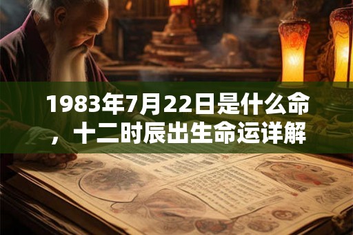 1983年7月22日是什么命，十二时辰出生命运详解
