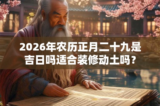 2026年农历正月二十九是吉日吗适合装修动土吗？
