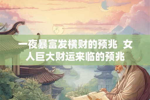 一夜暴富发横财的预兆  女人巨大财运来临的预兆