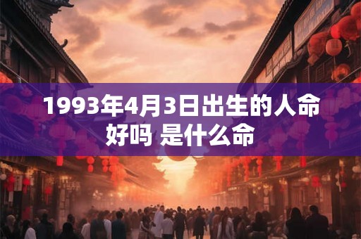1993年4月3日出生的人命好吗 是什么命 1993年4月3日出生的人命好吗 是什么命