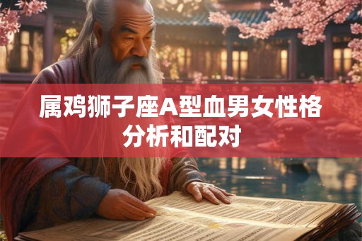 属鸡狮子座A型血男女性格分析和配对 属鸡狮子座A型血男女性格分析和配对