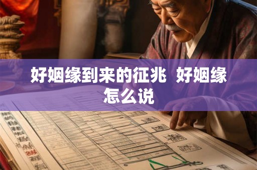 好姻缘到来的征兆  好姻缘怎么说