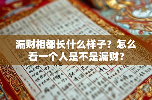 漏财相都长什么样子?怎么看一个人是不是漏财? 漏财相都长什么样子?怎么看一个人是不是漏财?