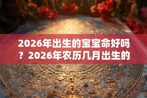 2026年出生的宝宝命好吗？2026年农历几月出生的猪宝宝最好？