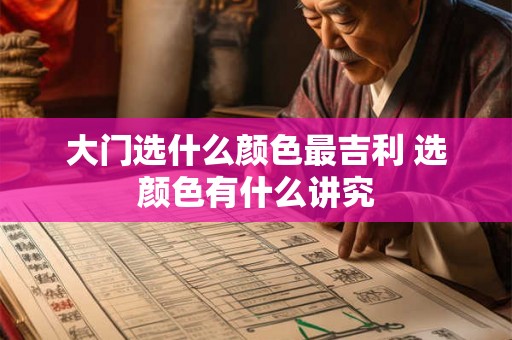大门选什么颜色最吉利 选颜色有什么讲究