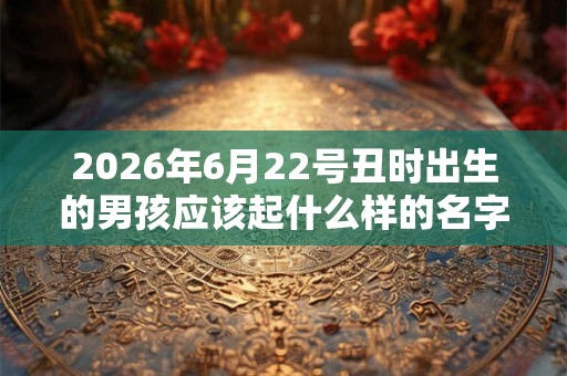 2026年6月22号丑时出生的男孩应该起什么样的名字