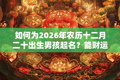 如何为2026年农历十二月二十出生男孩起名？能财运亨通吗？