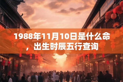 1988年11月10日是什么命，出生时辰五行查询