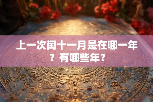 上一次闰十一月是在哪一年？有哪些年？