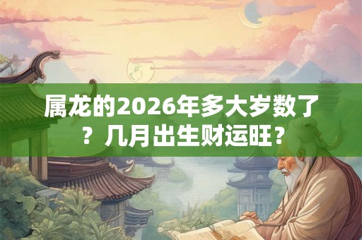 属龙的2026年多大岁数了?几月出生财运旺? 属龙的2026年多大岁数了?几月出生财运旺?