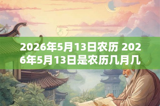 2026年5月13日农历 2026年5月13日是农历几月几日询问特定日期的农历日期