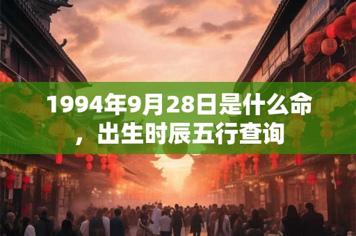 1994年9月28日是什么命,出生时辰五行查询 1994年9月28日是什么命,出生时辰五行查询