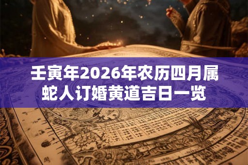 壬寅年2026年农历四月属蛇人订婚黄道吉日一览