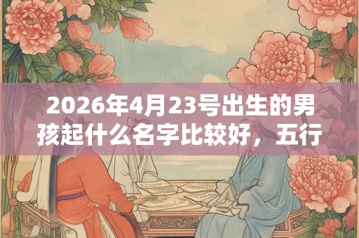 2026年4月23号出生的男孩起什么名字比较好，五行属什么