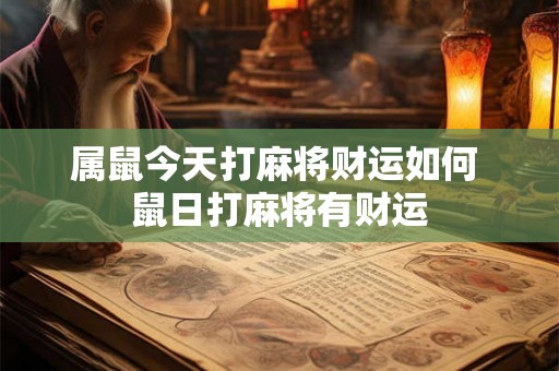 属鼠今天打麻将财运如何 鼠日打麻将有财运