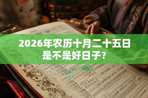 2026年农历十月二十五日是不是好日子？