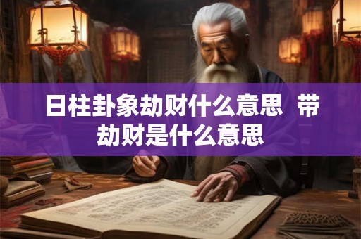 日柱卦象劫财什么意思  带劫财是什么意思