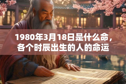 1980年3月18日是什么命，各个时辰出生的人的命运